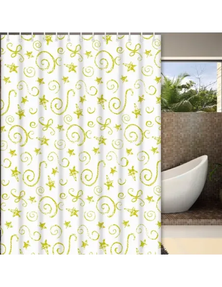 Шторка для ванной Frap F8808, желтая, 1800 х 1800 мм