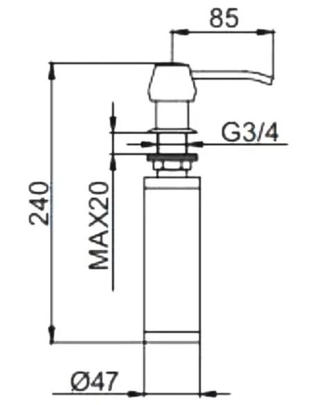 Дозатор моющего средства Frap F405 для кухонной мойки
