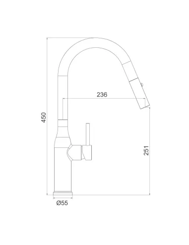 Смеситель для кухни Gappo G4398-45, с выдвижным изливом