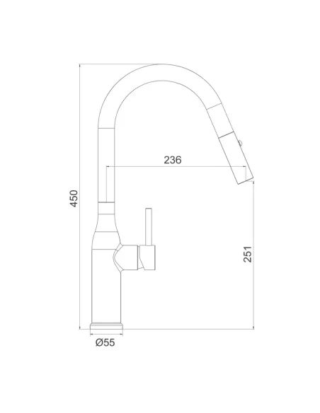 Смеситель для кухни Gappo G4398-45, с выдвижным изливом