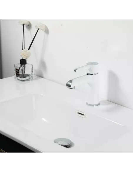 Смеситель для умывальника Gappo G1003-8 белый, однорычажный