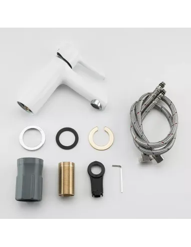 Змішувач для умивальника Gappo G1003-8 білий, одноважільний