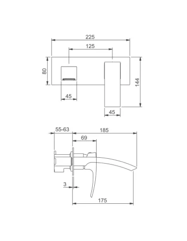 Змішувач для умивальника Gappo G1007-2 настінний