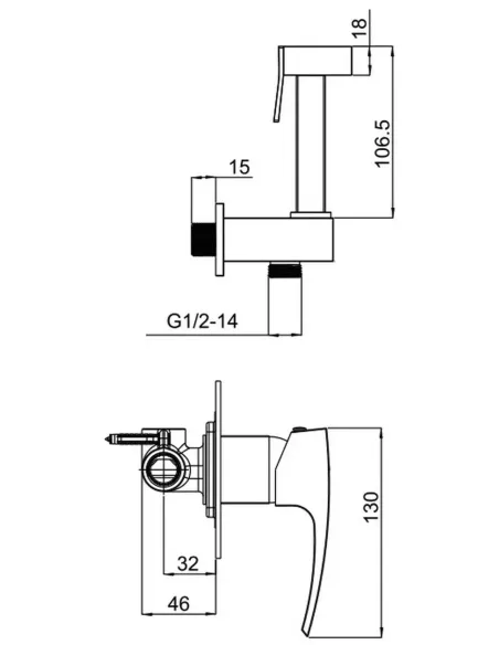 Смеситель для биде Gappo G7207 с гигиеническим душем