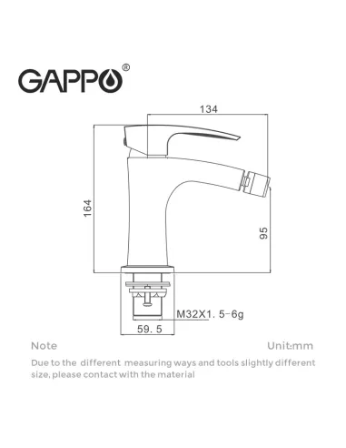 Смеситель для биде Gappo G5007, однорычажный