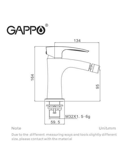 Змішувач для біде Gappo G5007, одноважільний