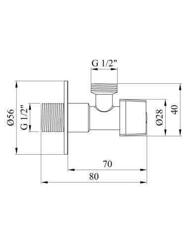 Кран приборный Kroner KRP Eckventil C201 НН 1/2х1/2 дюйма