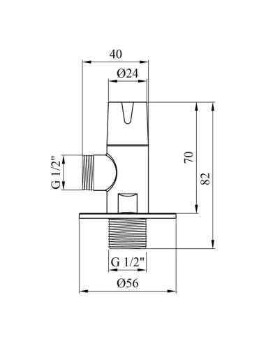 Кран приборный Kroner KRP Eckventil C301 НН 1/2х1/2 дюйма