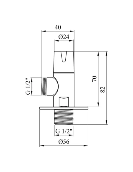 Кран приборный Kroner KRP Eckventil C301 НН 1/2х1/2 дюйма