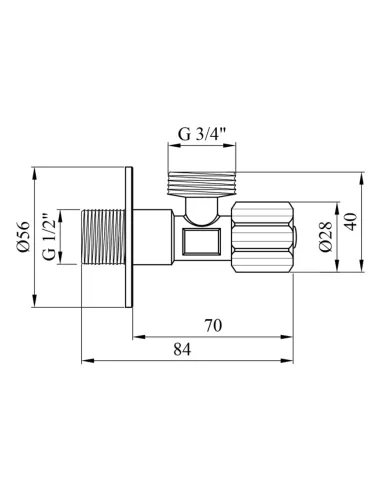 Кран приборный Kroner KRP Eckventil C402 НН 1/2х3/4 дюйма
