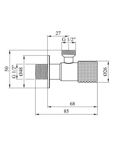 Кран приладовий Kroner KRP Edelstahl Klassisch - CHS201 ПН 1/2х1/2 дюйма