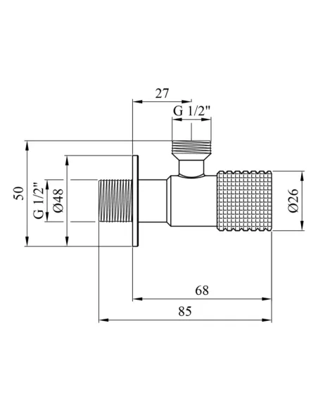 Кран приладовий Kroner KRP Edelstahl Klassisch - CHS201 ПН 1/2х1/2 дюйма