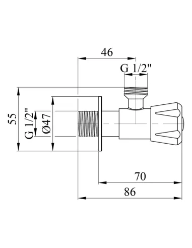 Кран приборный Kroner KRP Edelstahl Klassisch - ESG101 НН 1/2х1/2 дюйма