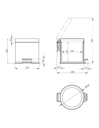 Ведро для мусора Kroner KRM Rizze - ACE411 3 л