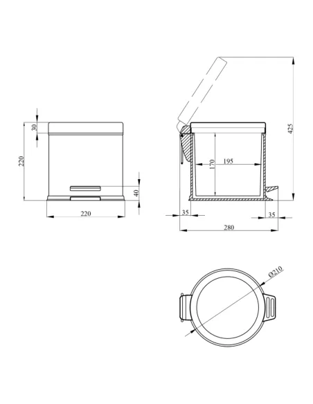 Відро для сміття Kroner KRM Rizze - ACE411 3 л