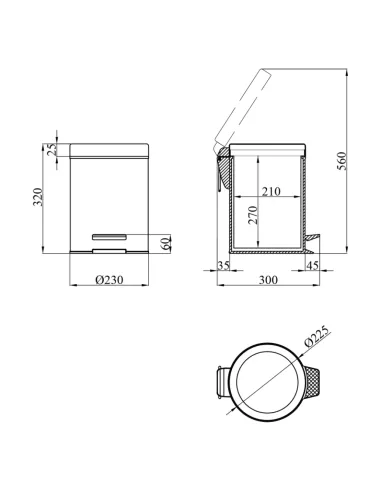 Ведро для мусора Kroner KRM Rizze - ACE413 8 л