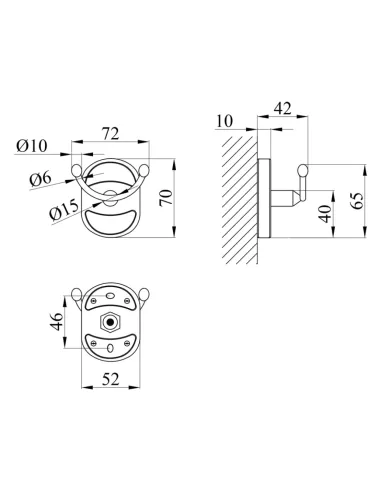 Гачок для рушників Kroner KRM Elbe - ACC2905-2 подвійний