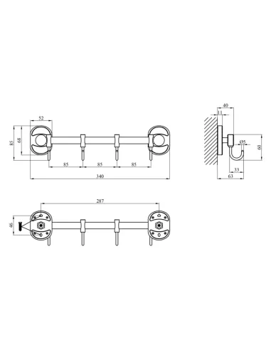 Крючок для полотенец Kroner KRM Elbe - ACC2914-4