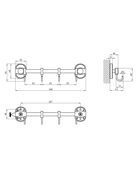 Крючок для полотенец Kroner KRM Elbe - ACC2914-4