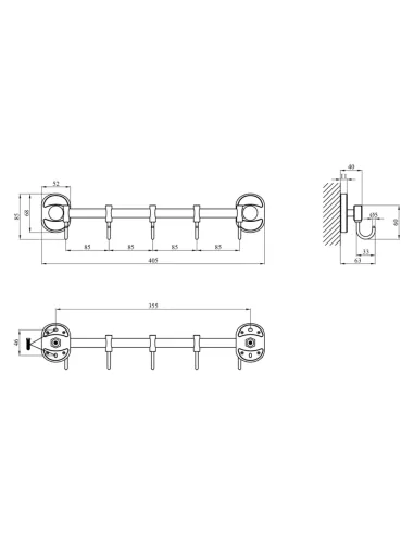 Крючок для полотенец Kroner KRM Elbe - ACC2914-5
