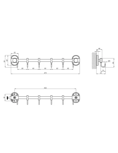 Крючок для полотенец Kroner KRM Elbe - ACC2914-6