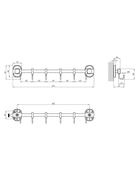Крючок для полотенец Kroner KRM Elbe - ACC2914-6
