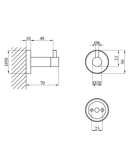 Гачок для рушників Kroner KRP Edelstahl Klassisch - ESG3705-1 одинарний
