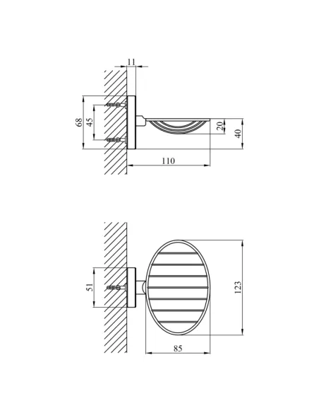 Мыльница Kroner KRM Elbe - ACC2902-1 металлическая, настенная