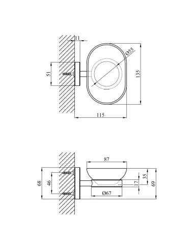 Мыльница Kroner KRM Elbe - ACG2902 настенная