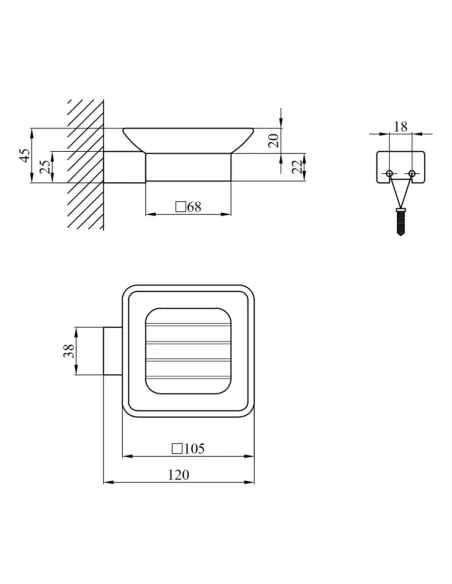 Мильниця Kroner KRP Edelstahl Kubus - SCH3902 настінна