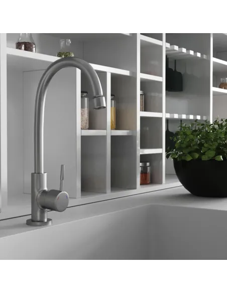 Монокран для умывальника Kroner KRP Edelstahl Klassisch - ESG098, никель