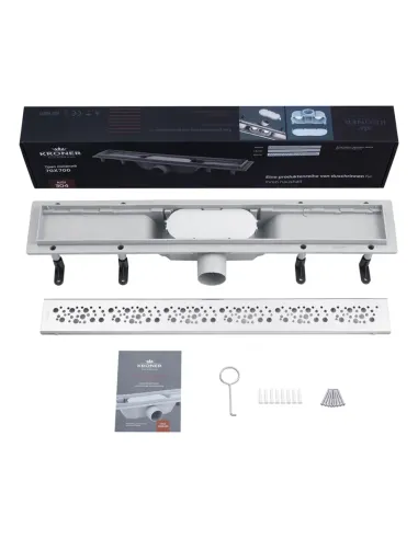 Душевой линейный трап Kroner KRP Harz M70 Muster, сухой затвор