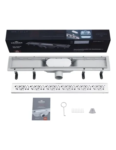 Душовий лінійний трап Kroner KRP Harz M70 Muster, сухий затвор