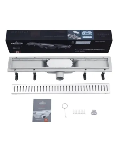 Душевой линейный трап Kroner KRP Harz M80 Muster, сухой затвор