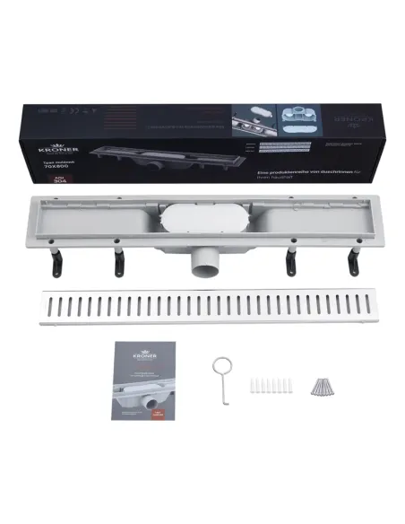 Душовий лінійний трап Kroner KRP Harz M80 Muster, сухий затвор