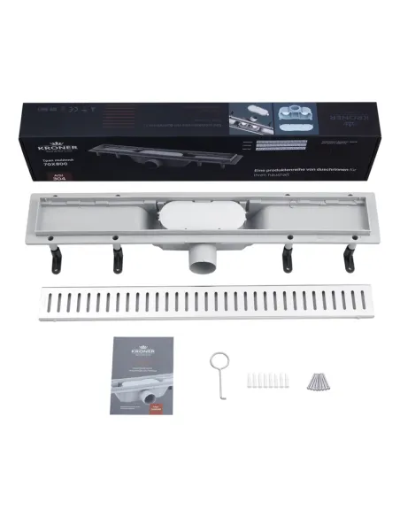 Душевой линейный трап Kroner KRP Harz S80 Sektion, сухой затвор