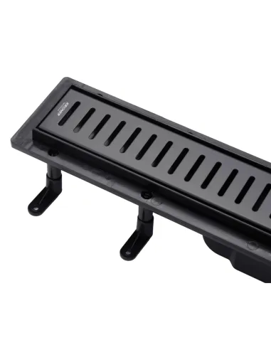 Душовий лінійний трап Kroner KRP Harz SCH60 Sektion Schwarz, сухий затвор