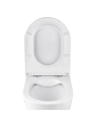 Унитаз Kroner Armada WHI513636 RIMLESS 360х360х510 мм, безободковый, подвесной, сиденье Soft-close