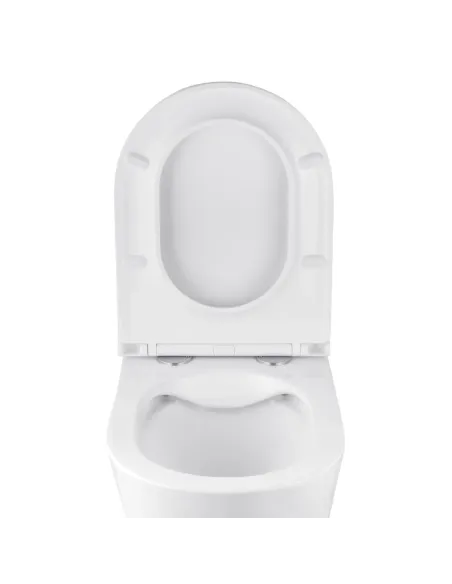 Унитаз Kroner Armada WHI513636 RIMLESS 360х360х510 мм, безободковый, подвесной, сиденье Soft-close