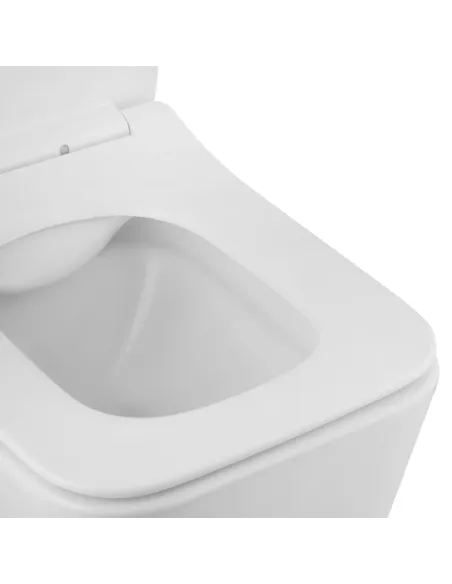 Унитаз Kroner Eifel WHI523629 RIMLESS 360х350х520 мм, безободковый, подвесной, сиденье Soft-close