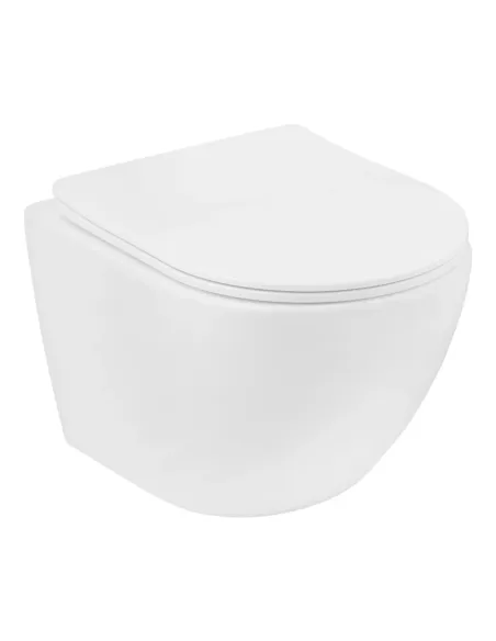 Унитаз Kroner Harz WHI483632 TORNADO 360х350х480 мм, безободковый, подвесной, сиденье Soft-close