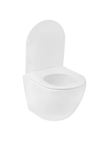 Унитаз Kroner Harz WHI483632 TORNADO 360х350х480 мм, безободковый, подвесной, сиденье Soft-close