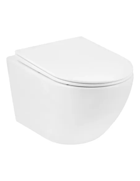 Унітаз Kroner Harz WHI523632 RIMLESS 380х360х515 мм, безободковий, підвісний, сидіння Soft-close