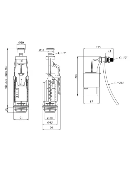 Запорная арматура на унитаз Kroner KRP - KIT7754 с клапаном боковой подачи Запорная арматура на унитаз Kroner KRP - KIT7754 с клапаном боковой подачи