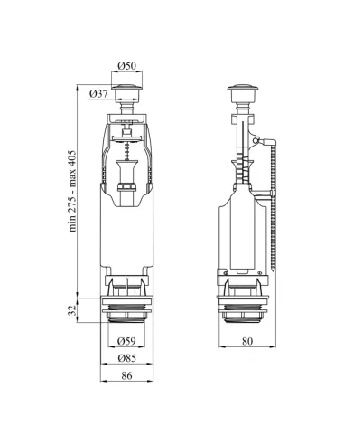 Сливной клапан с регулировкой Kroner KRP - SB68