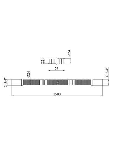 Шланги зливу для пральної машини Kroner KRP-DR150, 1.5 метра