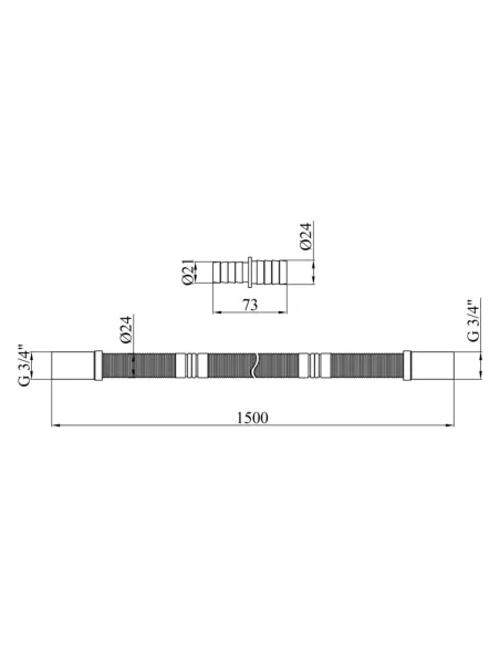 Шланги слива для стиральной машины Kroner KRP - DR150, 1.5 метра