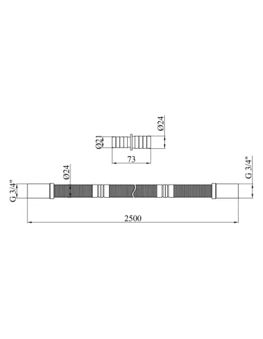 Шланги зливу для пральної машини Kroner KRP-DR250, 2.5 метра