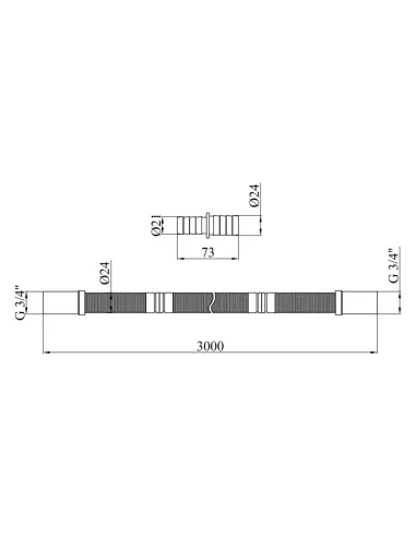 Шланги зливу для пральної машини Kroner KRP-DR300, 3 метри