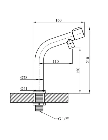 Монокран для умивальника Kroner KRP Edelstahl Klassisch - ESG097, нікель